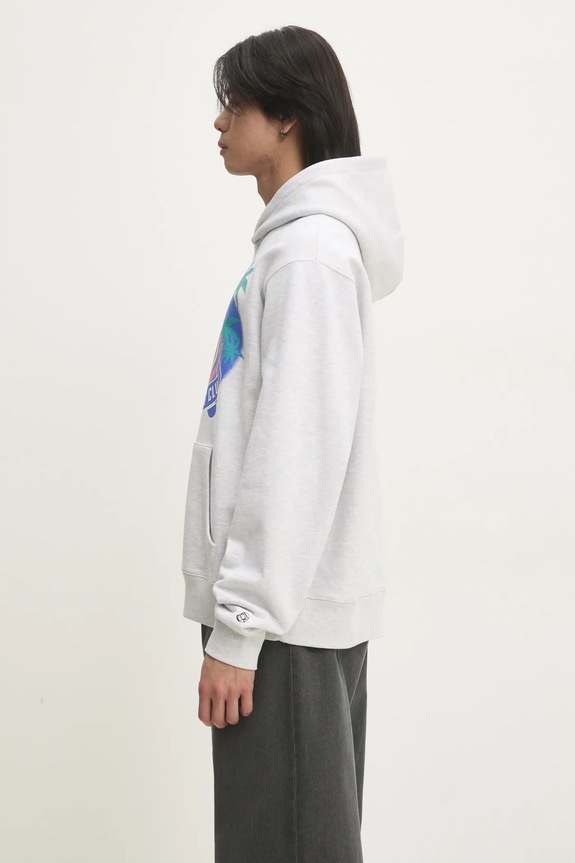 Бавовняна кофта Billionaire Boys Club Tropical Crest Popover Hood B24447 сірий SS25