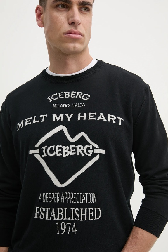 Iceberg sweter bawełniany czarny A019.7633