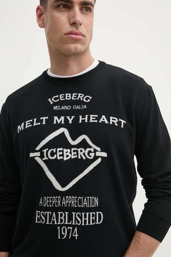 Iceberg sweter bawełniany czarny A019.7633