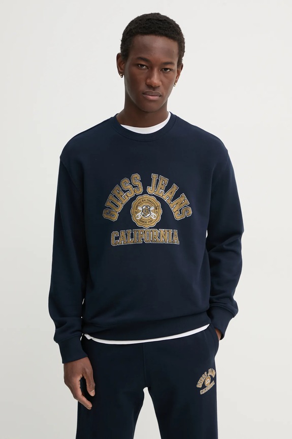 Bavlnená mikina Guess Jeans bavlna tmavomodrá M5RQ40.KCPR1