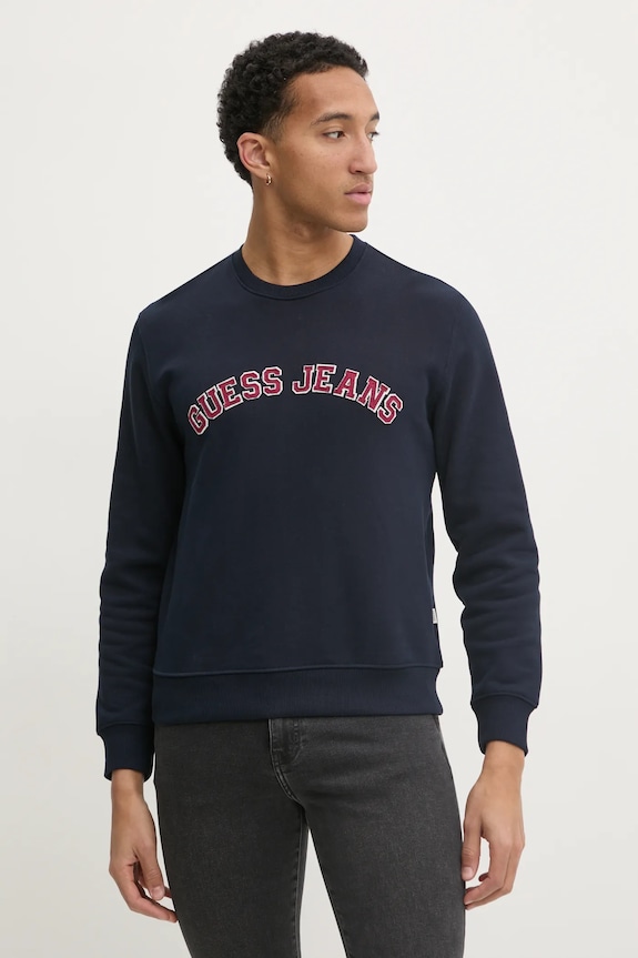 Mikina Guess Jeans bavlna tmavomodrá M5RQ41.KCPR1