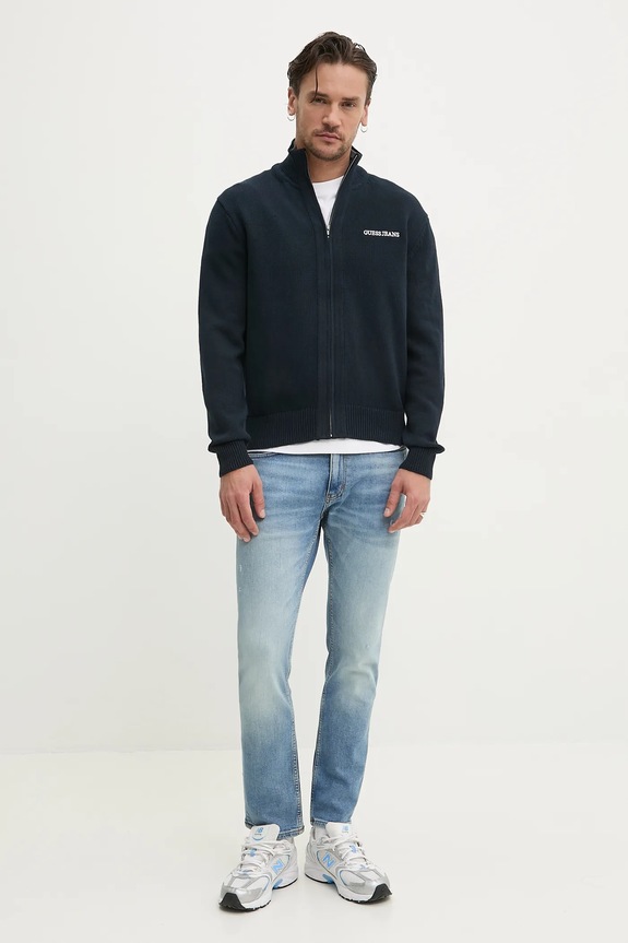 Guess Jeans kardigan bawełniany M5RR30.Z3HM1 granatowy SS25