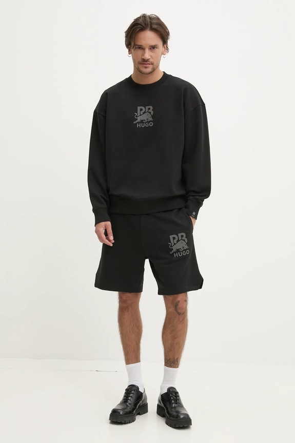 HUGO bluza bawełniana x RACING BULLS 50542806 czarny SS25
