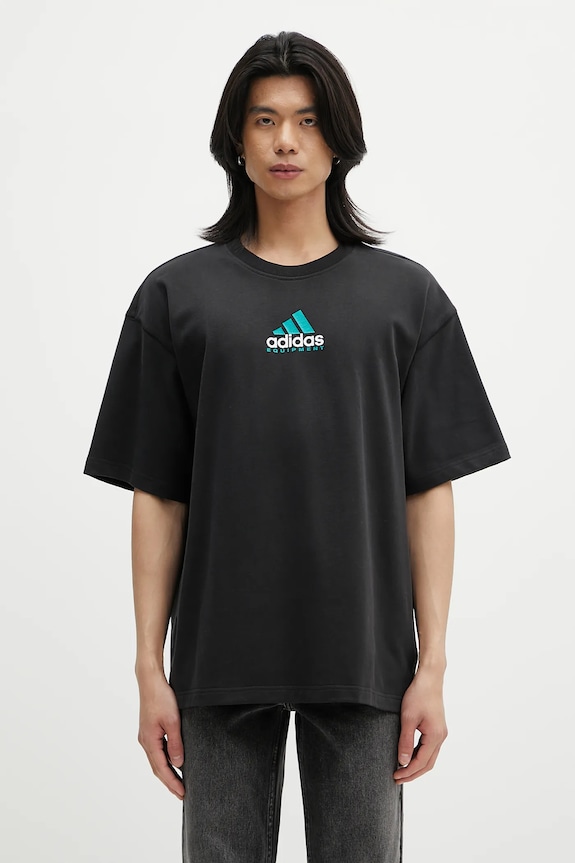 Βαμβακερό μπλουζάκι adidas Originals EQT Gfx Tee 2 χαλαρό μαύρο JN4848