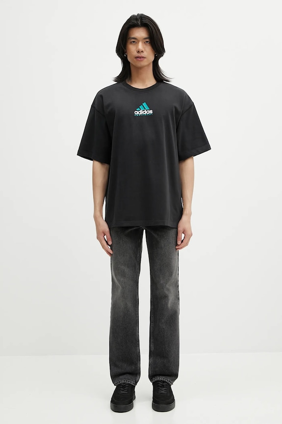 Βαμβακερό μπλουζάκι adidas Originals EQT Gfx Tee 2 μαύρο JN4848