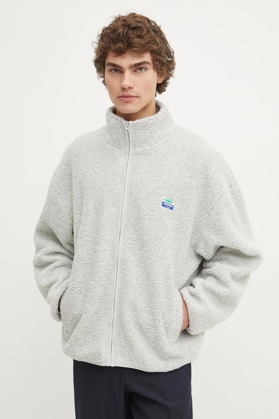 Φλις μπουφάν American Vintage χωρίς κουκούλα γκρί MHOK16BE25
