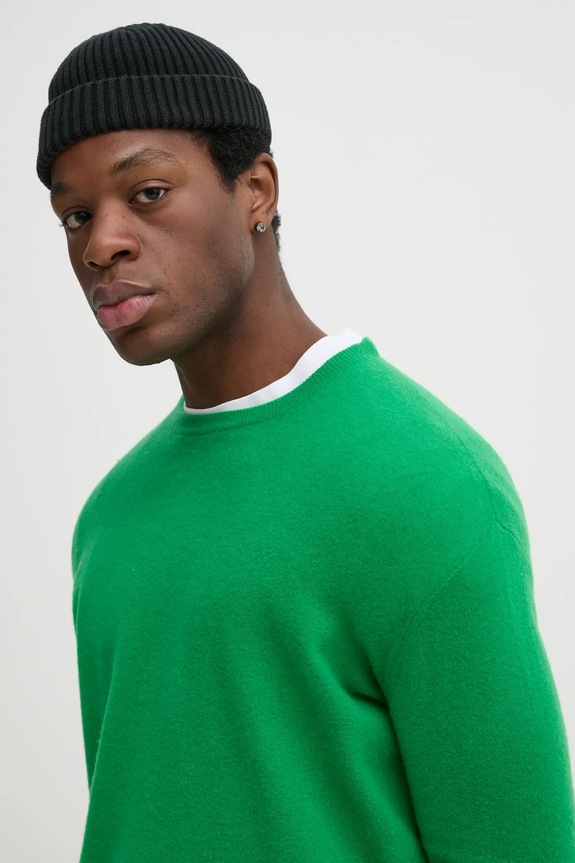 American Vintage sweter wełniany zielony MRAX18AE25