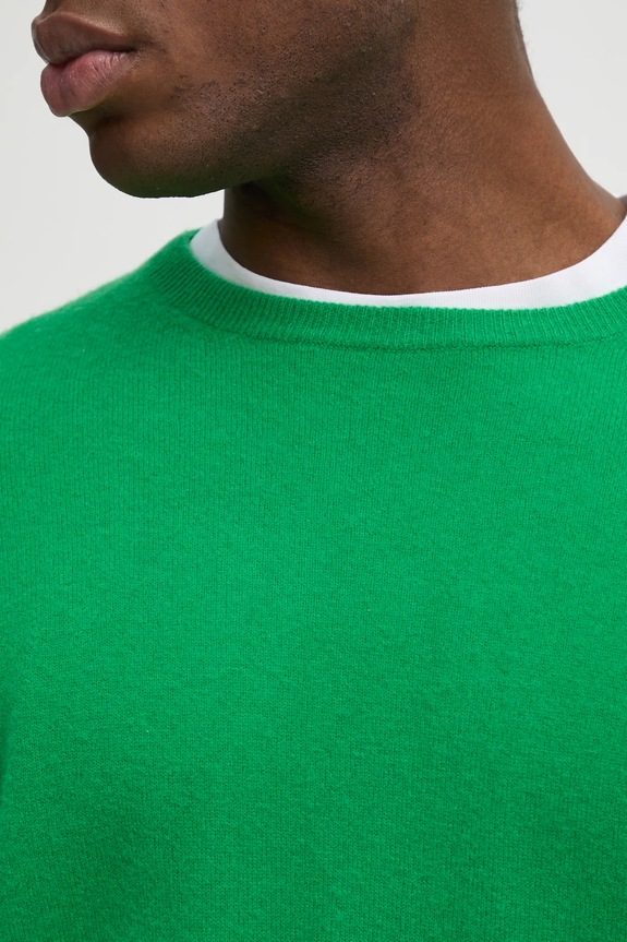 American Vintage sweter wełniany MRAX18AE25 zielony