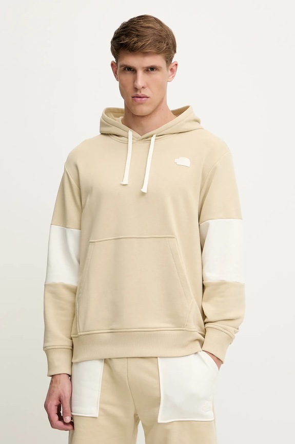 Mikina The North Face Terry Relaxed s kapucí béžová NF0A8C2B3X41
