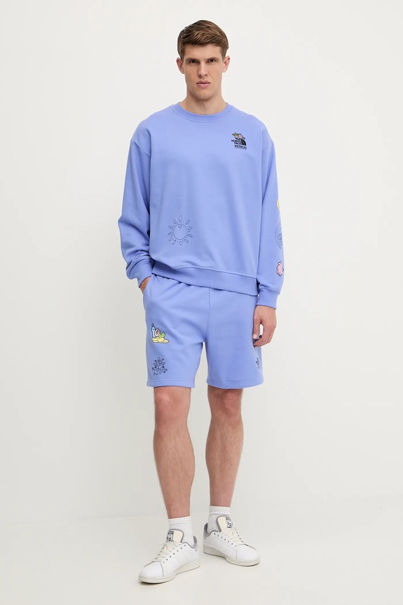 Βαμβακερή μπλούζα The North Face Mountain Cleanup NF0A8C2U0YI1 μωβ SS25