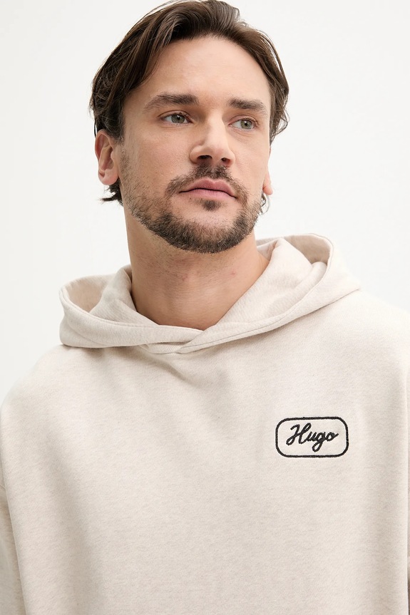 Hugo Blue bluza bawełniana beżowy 50545939