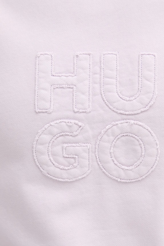 Βαμβακερή μπλούζα HUGO 50535258 μωβ