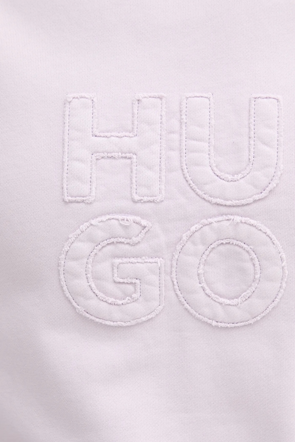 Βαμβακερή μπλούζα HUGO 50535258 μωβ
