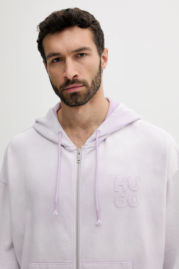 Oblečení Bavlněná mikina HUGO 50535312 fialová