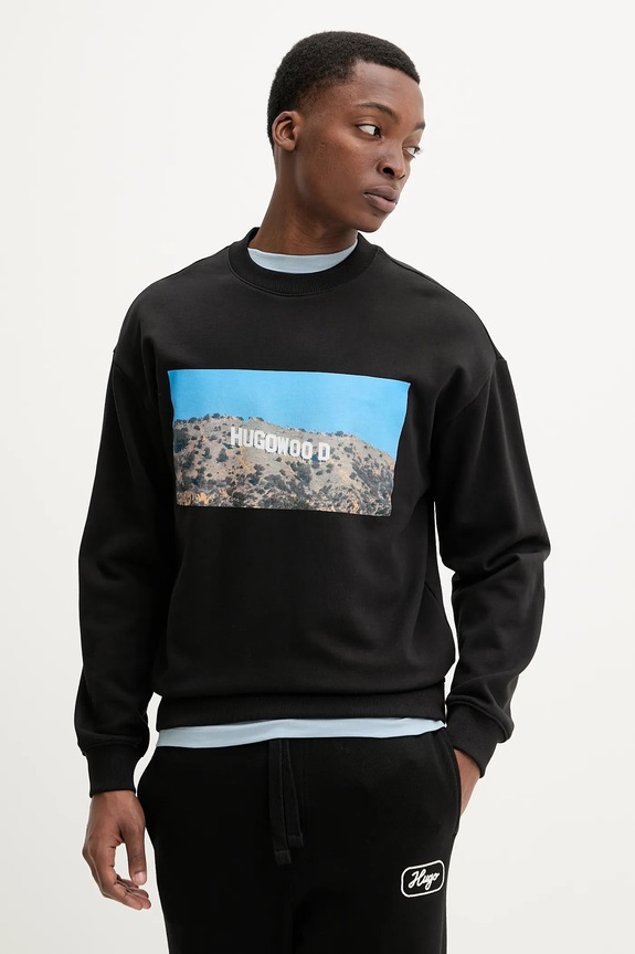 HUGO felpa in cotone senza nero 50537546