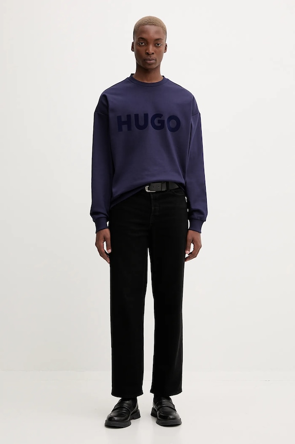 HUGO pamut melegítőfelső 50538778 sötétkék AW25