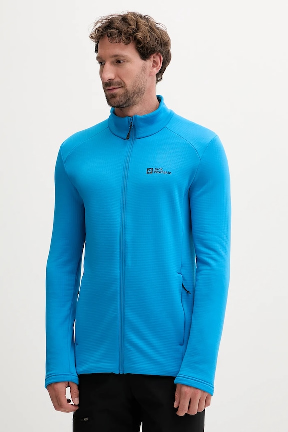 Športová mikina Jack Wolfskin Kolbenberg bez kapucne modrá A63964