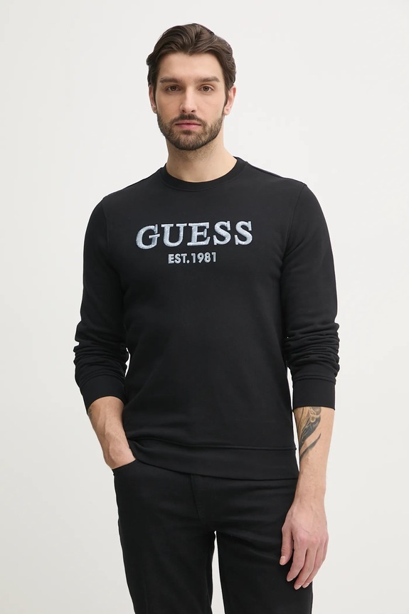 Guess bluza BEAU imprimeu negru M5GQ08.KCN01