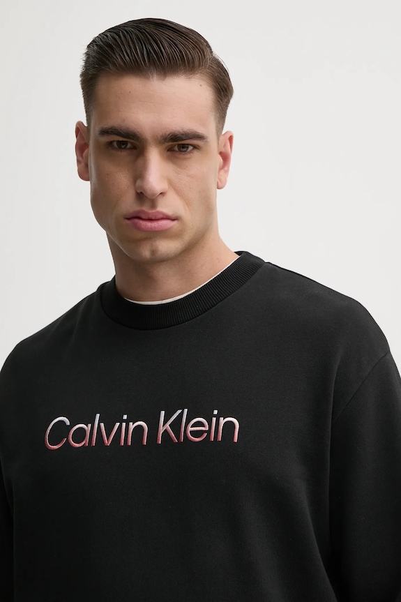 Pamučna dukserica Calvin Klein crna K10K114265