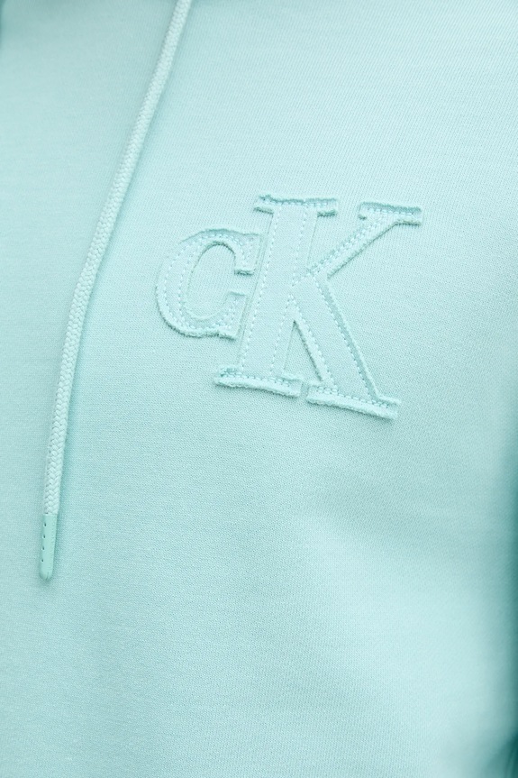 Bavlněná mikina Calvin Klein Jeans J30J327245 tyrkysová