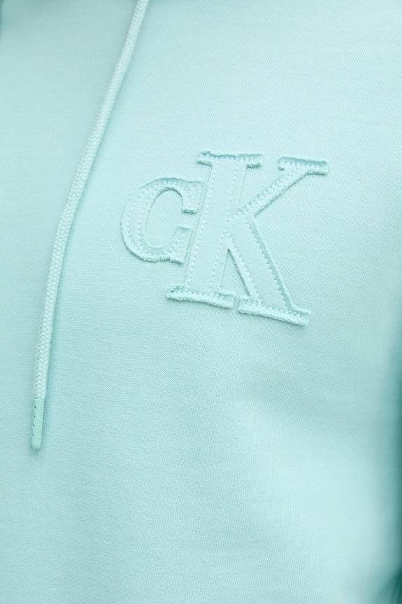 Bavlněná mikina Calvin Klein Jeans J30J327245 tyrkysová