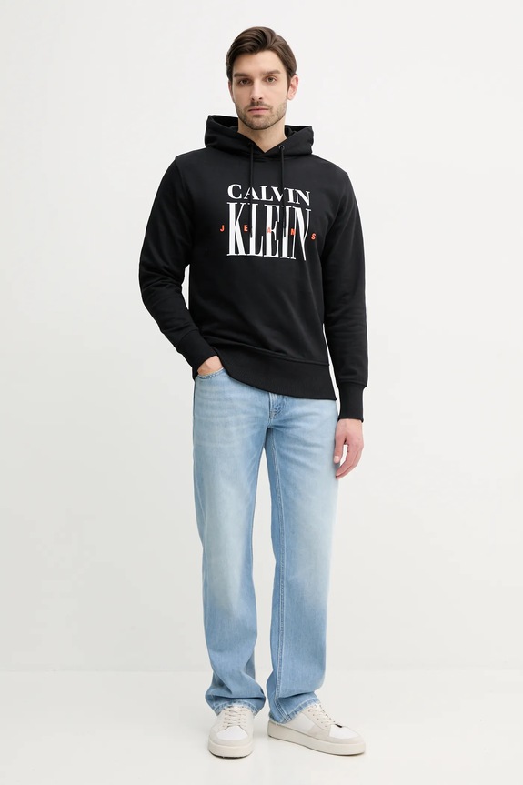 Calvin Klein Jeans felpa in cotone J30J327520 nero SS25