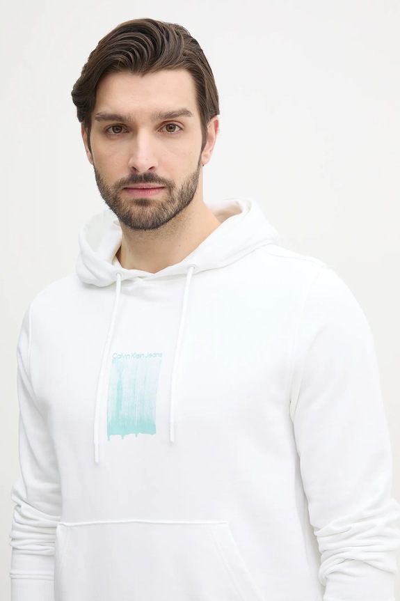 Pamučna dukserica Calvin Klein Jeans bijela J30J327525