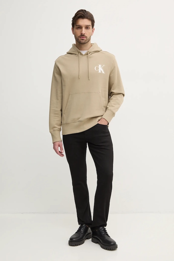 Calvin Klein Jeans felpa in cotone J30J327476 verde SS25