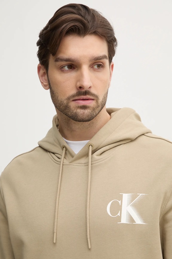 Calvin Klein Jeans felpa in cotone verde J30J327476