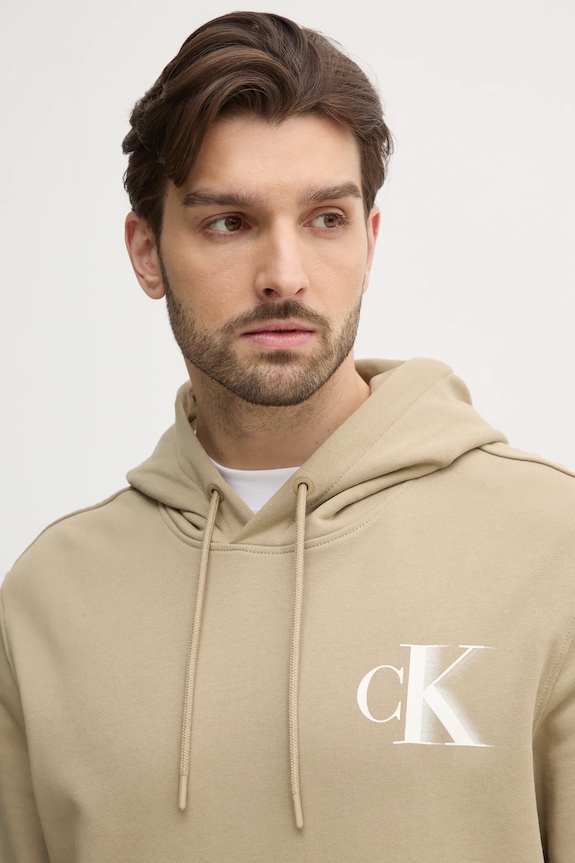 Calvin Klein Jeans felpa in cotone verde J30J327476