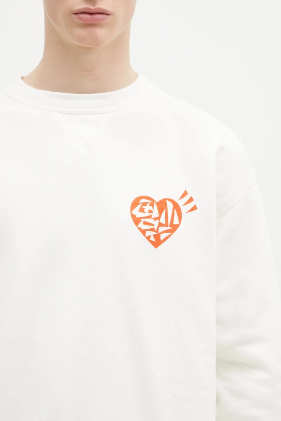 Human Made felpa in cotone TSURIAMI SWEATSHIRT bianco HM29CS011