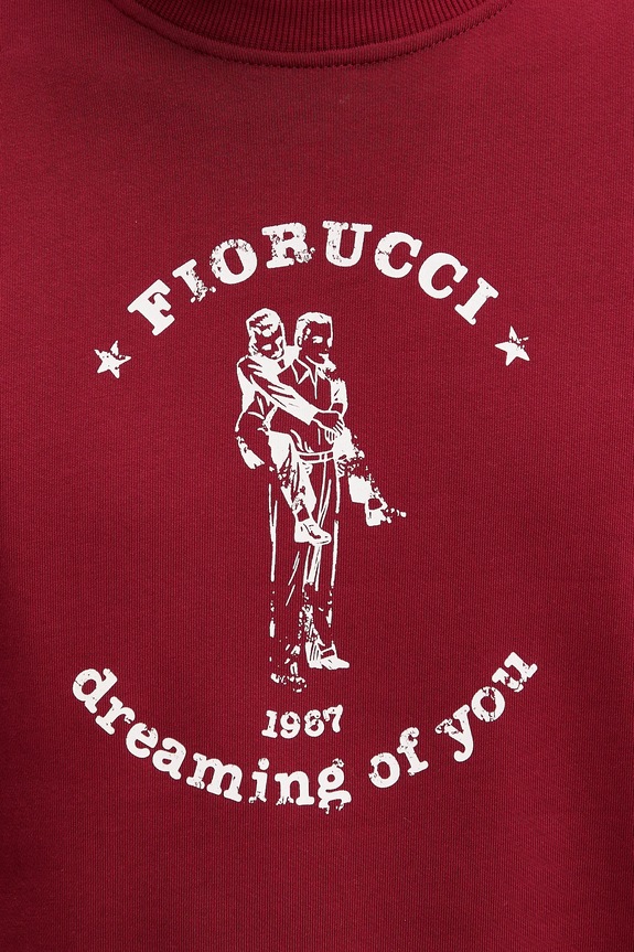 Βαμβακερή μπλούζα Fiorucci M02SMSCR188CJ05RD03 μπορντό