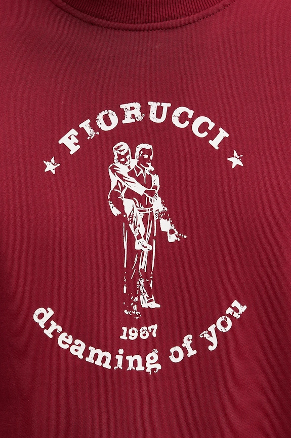 Βαμβακερή μπλούζα Fiorucci M02SMSCR188CJ05RD03 μπορντό