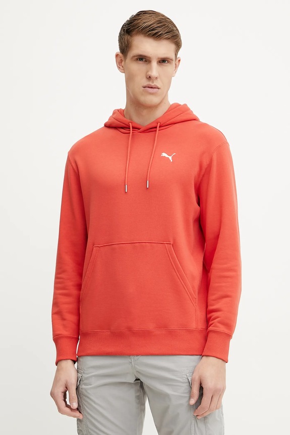 Bavlněná mikina Puma s kapucí červená 629647