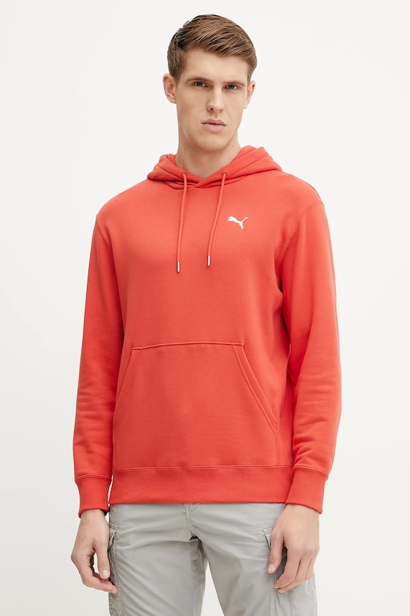 Bavlněná mikina Puma s kapucí červená 629647