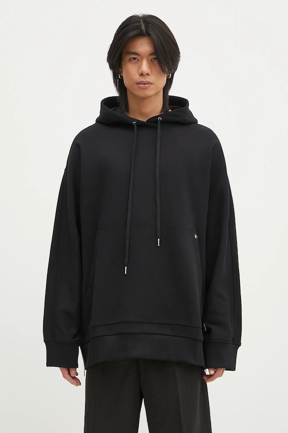 Кофта Helmut Lang Mega Zip Hoodie.Cmbd с капюшоном чёрный O09HM502