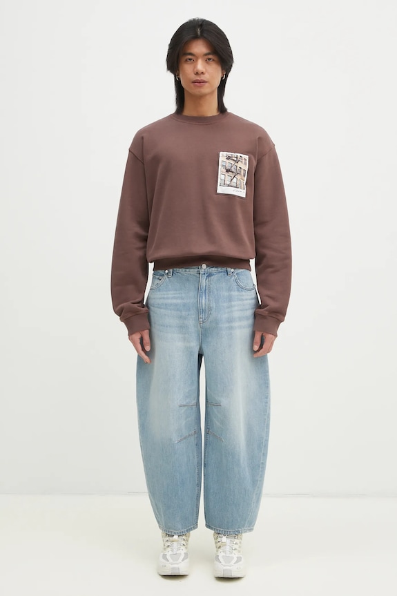 Бавовняна кофта Helmut Lang Pstcard Cr Bk.Cmbd 1 O10HM524 коричневий