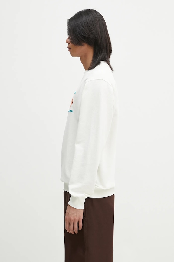 Βαμβακερή μπλούζα Drôle de Monsieur Le Sweatshirt Pique Tennis G.SW164.CO162.OW λευκό SS25