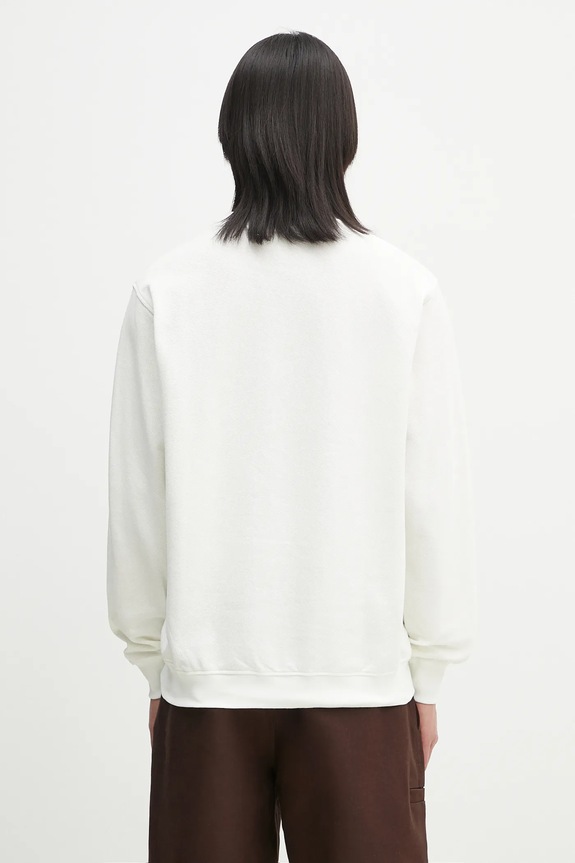 Ρούχα Βαμβακερή μπλούζα Drôle de Monsieur Le Sweatshirt Pique Tennis G.SW164.CO162.OW λευκό