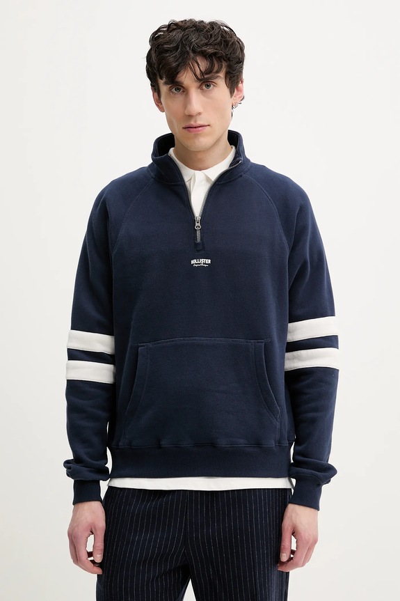 Mikina Hollister Co. bez kapucne tmavomodrá KI322.5005.200