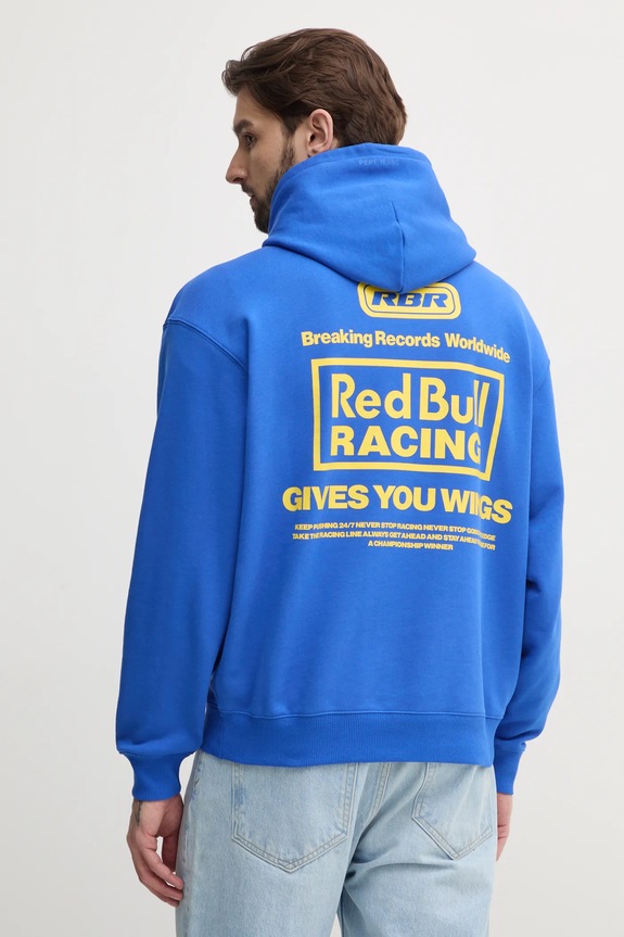 Odjeća Pamučna dukserica Red Bull Racing x Pepe Jeans BREAKING RECORDS HDY RM580021 ljubičasta