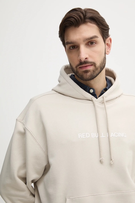 Bavlněná mikina Red Bull Racing x Pepe Jeans BREAKING RECORDS HDY béžová RM580021