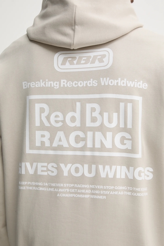 Bavlněná mikina Red Bull Racing x Pepe Jeans BREAKING RECORDS HDY RM580021 béžová