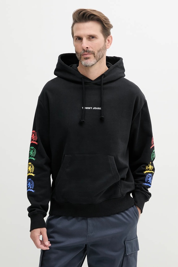 Ruházat Tommy Jeans pamut melegítőfelső DM0DM20836 fekete