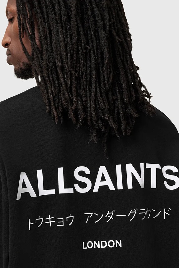 Oblečenie Bavlnená mikina AllSaints UNDERGROUND M046NB čierna
