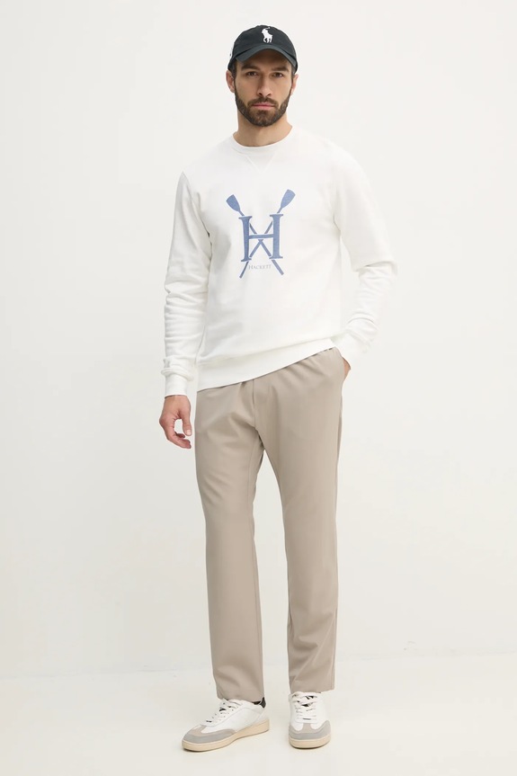 Hackett London bluza bawełniana HM581350 biały SS25