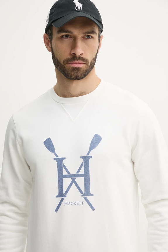 Hackett London bluza bawełniana biały HM581350