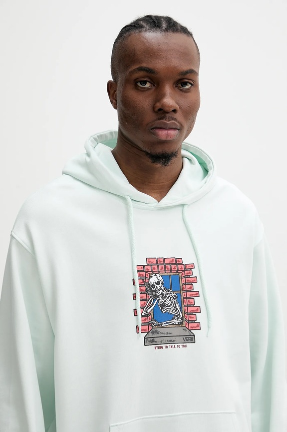 Vans hanorac de bumbac turcoaz VN000NHSRNE1