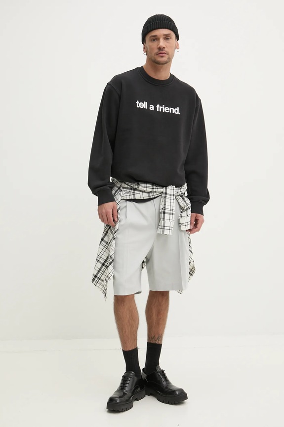 Βαμβακερή μπλούζα Vans VN000NZCBLK1 μαύρο SS25