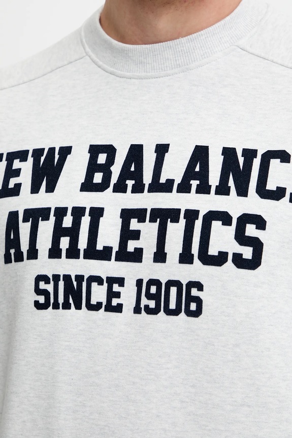 Bavlnená mikina New Balance MT51521AHH sivá